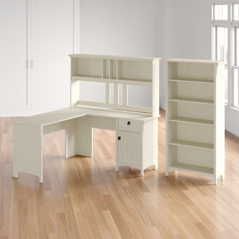 Three Posts™ Salina LShape Credenza Desk with Hutch & Reviews Wayfair